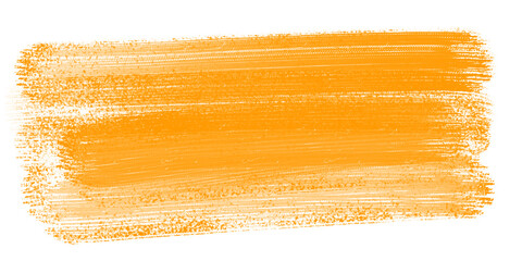 Orange paint brush stroke isolated on transparent background for design element