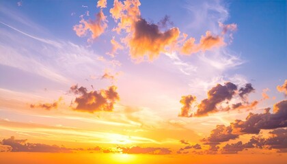 Vibrant sunset sky with clouds
