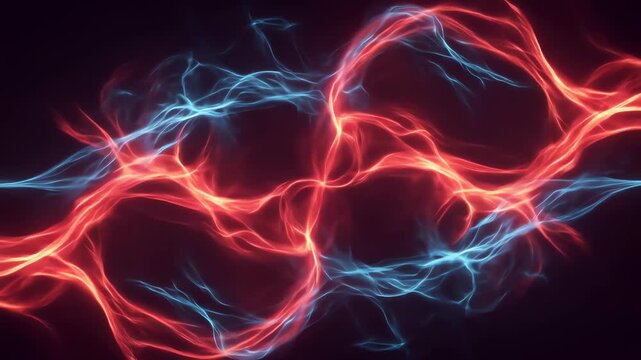 Abstract glowing energy forms against a dark background digital art