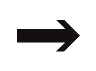 Simple solid black rightward pointing arrow isolated on transparent background