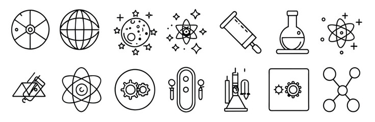  physics icon set