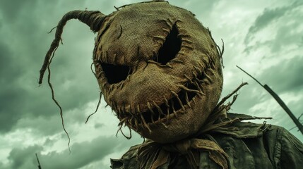 Scary scarecrow with menacing expression