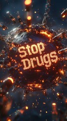 Conceptual image stop drugs text