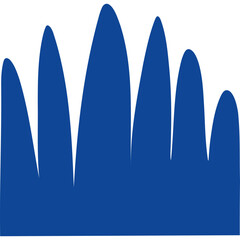 Stylized Blue Grass Icon Designed Specifically for Creative Applications