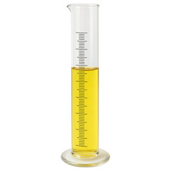 Graduated Cylinder Yellow Liquid