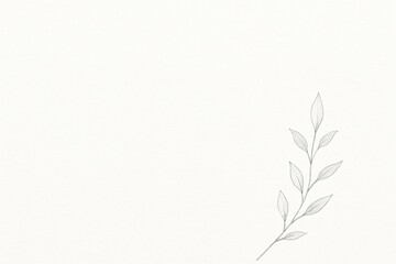 Naklejka premium Elegant simplicity: a botanical sketch of a delicate branch. The leaves showcase intricate details.