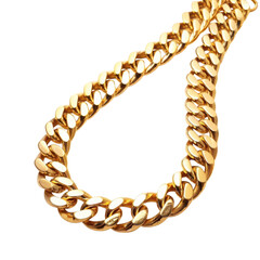 Obraz premium Gold curb chain necklace jewelry isolated on Transparent Background