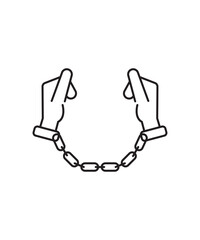 hand cuff icon, vector best line icon.