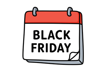 Black Friday calendar with red header and clear date display  