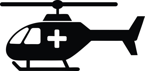 Medical Helicopter Silhouette Icon