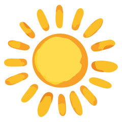 Obraz premium Sun watercolor illustration. Editable color vector