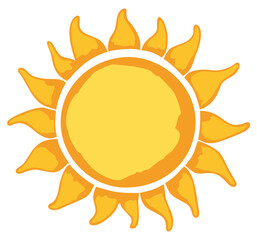 Vintage sun watercolor illustration. Editable color vector