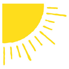 Obraz premium Sun corner border illustration. Editable color vector