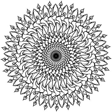 abstract floral pattern madala coloring illustration