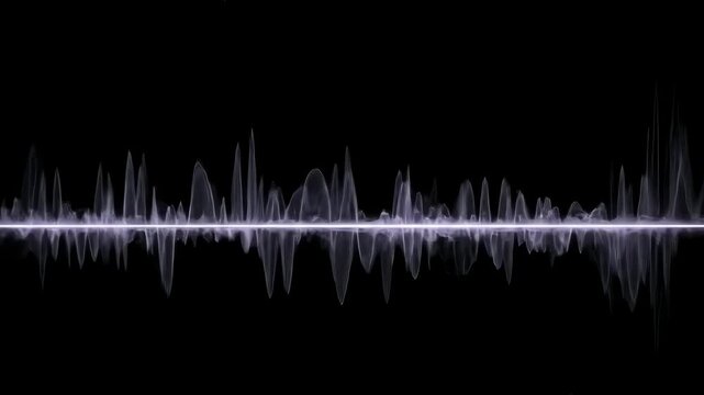 Abstract sound waveform visualization on black background for creative projects