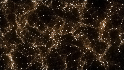 Digital dynamic wave of particles. Abstract fire futuristic background. Big data visualization. 3D rendering.