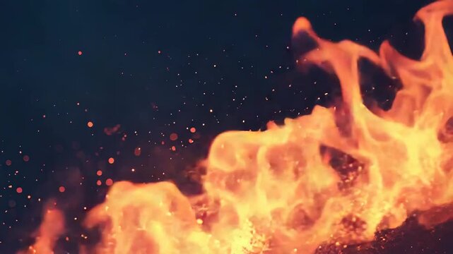 Burning fire flames creating abstract heat background