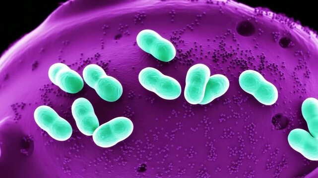 Pneumococcal infection cells observed through high resolution microscopy research