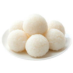 Delicious Sticky Rice Balls on a Plate, Perfect for Snacking or Dessert on transparent background