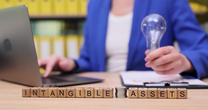 Exploring the world of intangible assets in a modern workspace filled with creativity and innovation