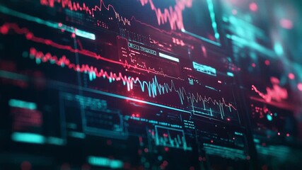 Digital business financial data analysis screen interface - Powered by Adobe