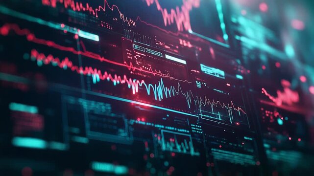 Digital business financial data analysis screen interface - Powered by Adobe