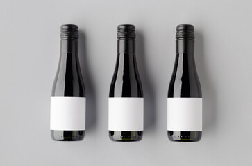 Small red wine bottle mockup. Burgundy, alsace, rhone shape.