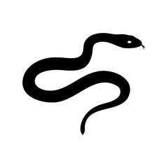 Striking black silhouette of a serpent with a distinctive forked tongue