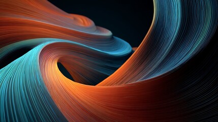 Swirling Colorful Lines: Abstract Background Featuring Intertwined Blue and Orange Stripes