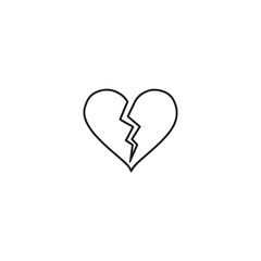 Vector art of a single broken heart, symbolizing heartbreak and sadness