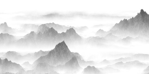 mountain landscape with clouds