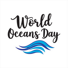 Modern World Oceans Day Brush Script,
World Oceans Day Artistic Text Design,
Stylish World Oceans Day Typography LogoOcean ,Conservation Quote World Oceans Day,