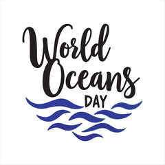 Modern World Oceans Day Brush Script,
World Oceans Day Artistic Text Design,
Stylish World Oceans Day Typography LogoOcean ,Conservation Quote World Oceans Day,