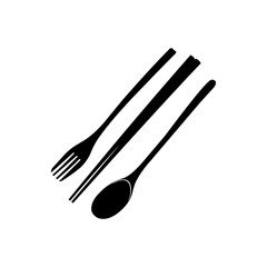 Vector cutlery, spoon, fork, chopsticks