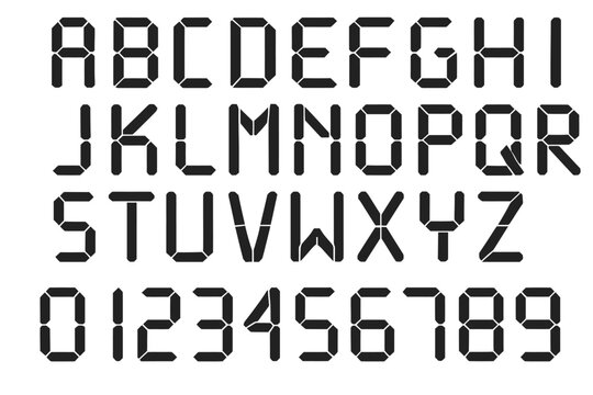 Digital style alphabet and numerals in led display format