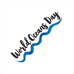 Elegant World Oceans Day Text Art,
Creative World Oceans Day Hand Lettering,
World Oceans Day Calligraphy with Blue Waves,
Modern World Oceans Day Brush Script,