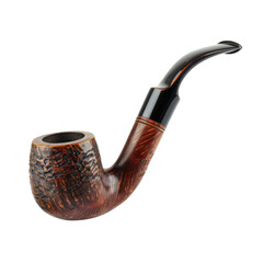Elegant briar smoking pipe with a curved stem for relaxation