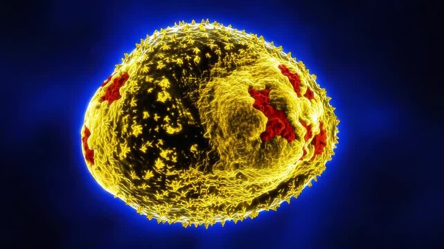 Smallpox variola virus under electron microscope showing viral structure