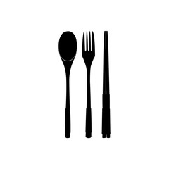 Vector cutlery, spoon, fork, chopsticks