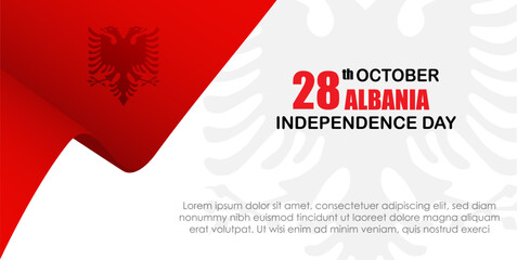 Albania Independence Day Banner Vector Design, 28 November National Celebration Background