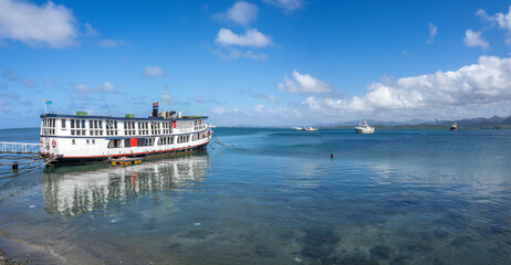 Obraz premium View of the stunning coast of Suva near the port, Fiji, South Pacific Ocean