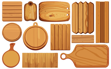木製看板ベクターイラストセット