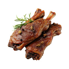 Juicy Grilled Lamb Chops with Spices and Fresh Herbs for a Flavorful Meal on transparent background