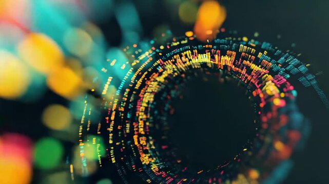Abstract digital data stream creating circular network technology