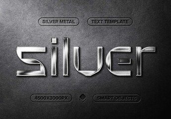 Realistic Silver Text & Logo Mockup