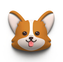 3D Render Cute Corgi Dog Illustration With A Soft Color Concept And A Shape Like A Toy Or Doll