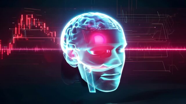 Futuristic 3D Visualization of Human Brain and Artificial Intelligence - Powered by Adobe