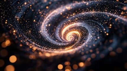 Abstract spiral galaxy with sparkling lights
