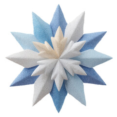 christmas decoration. Floral star shape in shades of blue and white.