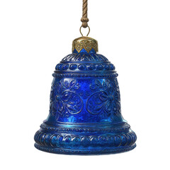 christmas decoration. Decorative blue bell with intricate floral patterns.